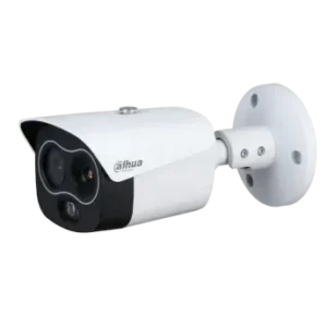 Cámara Dahua IP Bala Termal Híbrida Optico 8mm 4MP Termico 7mm PoE Alarma Slot MicroSD IP67
