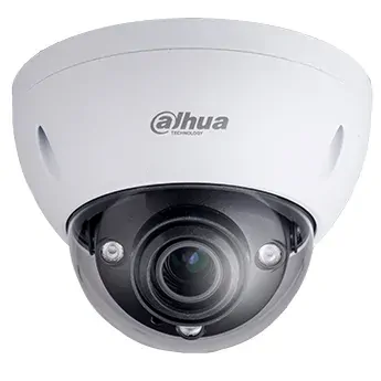 Cámara Dahua IP domo con inteligencia artificial 4MP 2.7-12mm motor IR40 PoE IP67 IK10 Soporta Micro SD