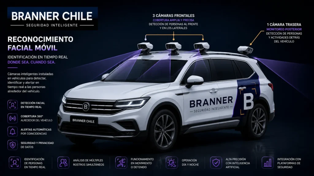 Reconocimiento Facial Móvil para Vehículos Cámaras IA Vehiculares Branner Chile