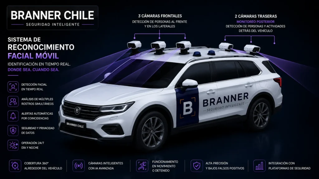 Reconocimiento Facial Móvil para Vehículos Cámaras IA Vehiculares Branner Chile