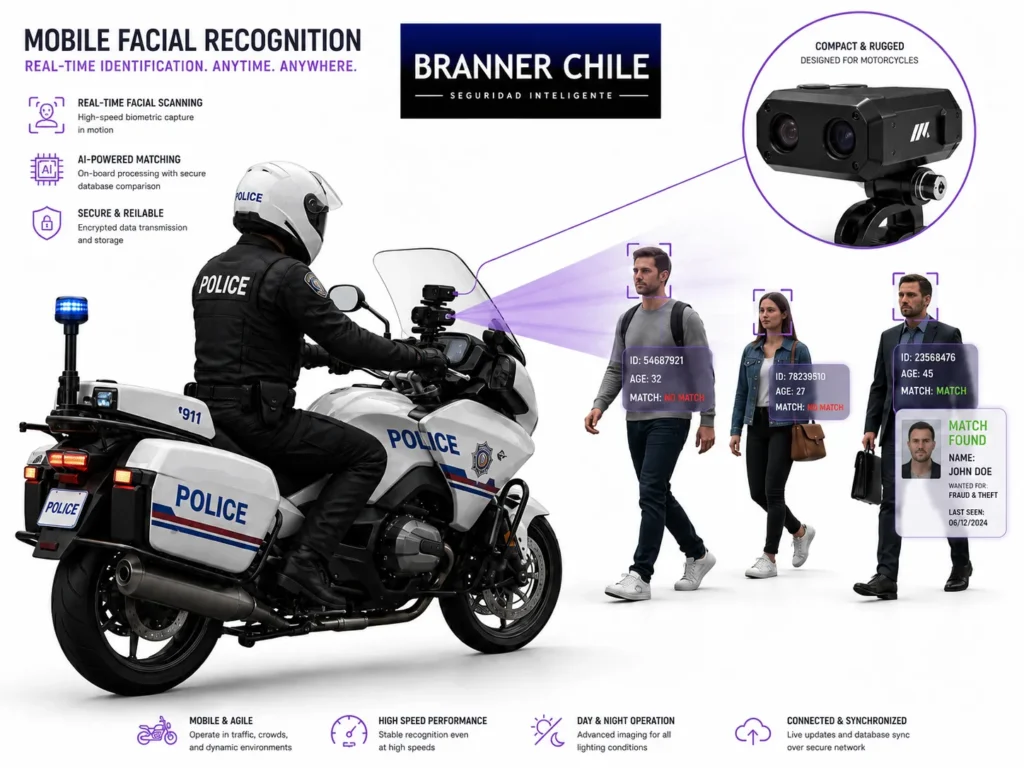 Reconocimiento Facial Móvil para Vehículos  Cámaras IA Vehiculares  Branner Chile